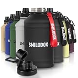 SMILODOX Edelstahl Trinkflasche 2,2 Liter - Extra Stark Sport & Fitness...