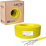 HB-DIGITAL 25m CAT.7a Netzwerkkabel LAN Kabel Verlegekabel AWG 23 Reines Kupfer...