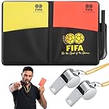 yongyongbuy Schiedsrichter Karten Set – Rote und gelbe Karten mit Metallpfeife...