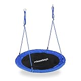 Relaxdays Unisex – Erwachsene, blau Nestschaukel, Outdoor Schaukel für...