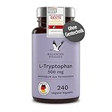 L-Tryptophan - Hochdosiert: 526 mg je Kapsel - 240 vegane Kapseln - 8 Monate...
