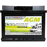 Electronicx AGM Versorgungsbatterie 12V 80Ah / 80 Ah Caravan Deep Cycle Batterie...