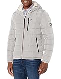 Tommy Hilfiger Herren-Pufferjacke mit Kapuze, mittelschwer, mit Sherpa-Futter,...