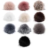 MIRKUZI Strick- & Häkelzubehör, 10 Stück Kunstfell Bommel Fellbommel Mützen...