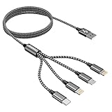 Multi USB Kabel,4 in 1 Universal Ladekabel [1.2M] Schnell Mehrfach mit iPhone...