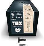 TOX Profilverbinderschrauben DRY PV 3,5 x 13 mm, Schrauben schwarz phosphatiert...