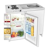 Exquisit Mini-Küche Pantry KK1085 weiss | Kühlschrank mit 76 l Nutzinhalt |...