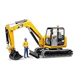 bruder 02466 - Cat Minibagger mit Bauarbeiter - 1:16 Baufahrzeug, Baustelle,...