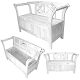 KADAX Gartenbank, 119x45x73 cm Banktruhe aus Einer Holzfaserplatte, Sitzbank mit...