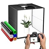Fotobox, 40CM 5600K Mini Fotostudio Ausgestattet mit Weichen Lichttüchern,6...