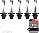Incutex 5x Flaschenausgießer aus Edelstahl und 1x Reinigungsbürste,...