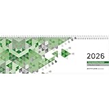 Zettler Tischquerkalender 1W/1S grün 2026 – Wochenkalender 30 × 10 cm, 1...