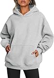 Yunmlep Hoodie Damen Kapuzenpullover Oversize Casual Pullover Sweatshirt Langarm...