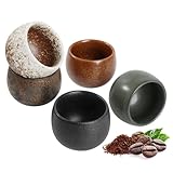 Espressotassen Set 5-teilig, Hochwertige Espresso Tassen aus Steingut, 50 ml...