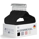 Blumtal Kleiderbügel 20 Stück - Kleiderbügel Samt 360° drehbar und belastbar...