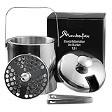 Montafox Edelstahl Eiswürfelbehälter 1,3 Liter Doppelwandig Eiswürfelkühler...