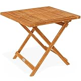Casaria® Gartentisch Balkontisch Wetterfest Klappbar Holz 70x70cm 80kg...