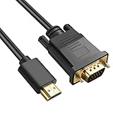 Omivine HDMI auf VGA Kabel, 1080P VGA to HDMI (Stecker auf Stecker) HDMI VGA...