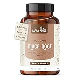 Maca Kapseln hochdosiert | 240 vegane Kapseln | Maca Schwarz 10:1 Extrakt | 8000...