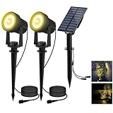 T-SUN Solar Gartenleuchte, 2 Stück Solarstrahler Solarlampen für garten, IP65...