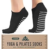 ATA Yoga Socken für Damen, 3 Parre rutschfeste Stoppersocken ABS Socken für...