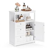 VASAGLE Badezimmerschrank, Badschrank, Beistellschrank, mit 3 Schubladen,...