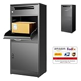 Briefkasten Paketbox für Außen, Großer Paketkasten mit Zahlenschloss, Stahl...