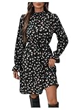 SweatyRocks Damen Kleid Langarm Blusenkleid A-Linie Shortkleid Elegant...