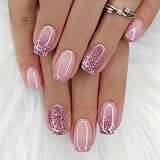 Mrltau 24 PCS Press On Nails Kurz, Kurz Fingernägel Zum Aufkleben, Acryl...