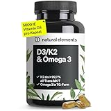 Vitamin D3 + K2 + Omega 3 – Premium K2VITAL® von Kappa 99,7+% All-Trans K2...