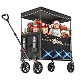 Sekey XXL Bollerwagen Faltbar Kinder 150L 150KG, Faltbarer Bollerwagen mit Dach...