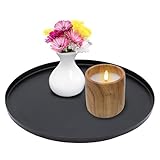 Metall Dekotablett schwarz - 30 cm -Farbe wählbar - Kerzenteller mit Rand -...
