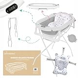 Primabobo Babybadewanne mit Gestell und Thermomether- Baby badewanne Faltbar mit...