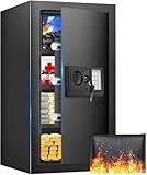 80L Großer Safe Tresor Feuerfest für Zuhause, Möbeltresor Feuerfest mit...