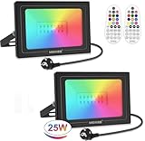 MEIKEE 25W RGB Strahler Mit Fernbedienung 30 Modi 10 Farben Memory-Funktion RGB...