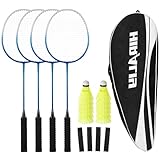 HIRALIY Badminton Schläger für Spiele im Freien, leichtes Federball 4er-Set...