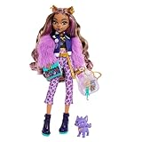 Monster High Clawdeen Wolf-Puppe mit Hund Crescent und Accessoires wie Rucksack,...