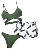 Adigau Mädchen Bikini Tankini Set 3-teilige Badeanzüge Bikini Top+Shorts...
