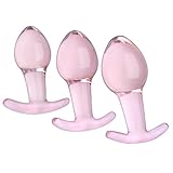 Roluck Analplug Glas Kristall 3pc buttplug Set in Rosa Verschiedene Größen...