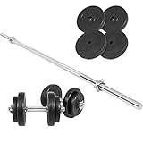 GORILLA SPORTS® Langhantel Set - 60kg, 100kg oder 130kg, Langhantelstange...