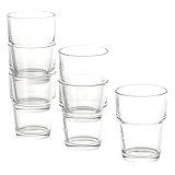 IKEA 6-er Set Gläser REKO STAPELBAR 170 ml - 9 cm hoch - Spülmaschinenfest