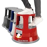 casa pura Tritthocker aus Stahl - Rollhocker 40 cm - 150 kg Tragkraft -...