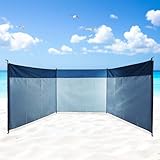 Strand Windschutz blau mit Tragetasche - 500 x 140 cm - Camping Sichtschutz mit...
