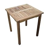 Strandkorbwerk Teakholz Gartentisch rechteckig Beistelltisch naturbelassen Teak...