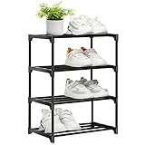 OLYREO Schuhregal Klein 4 Etagen, Kleines Schuhregal, Mini-Schuh-Organizer,...