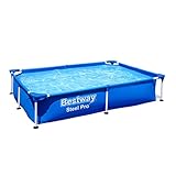 Bestway Steel Pro Frame Pool ohne Pumpe 221 x 150 x 43 cm, blau, eckig