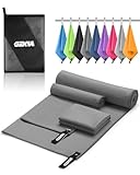 GZXYA Mikrofaser Handtuch 3er-Set (180 x 60 cm großes Badetuch + 2 Stück 80x40...