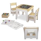 Juskys Kindersitzgruppe Milou - Set mit 2 Stühlen & 1 Tisch - Kindertisch Holz...