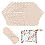 MQUPIN Wiederverwendbare Damenbinden aus Bio-Baumwolle, 8 Stück Reusable Cotton...