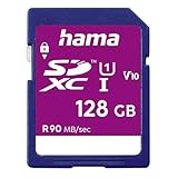 Hama 128 GB SDXC-Speicherkarte, Class 10, V10, UHS-I (bis zu 90MB/s, für...
